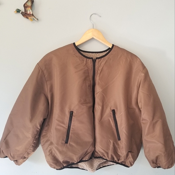Reversible Long Sleeve Teddy/Bomber Jacket - Picture 3 of 4
